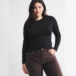 long-sleeve powdered rib tee